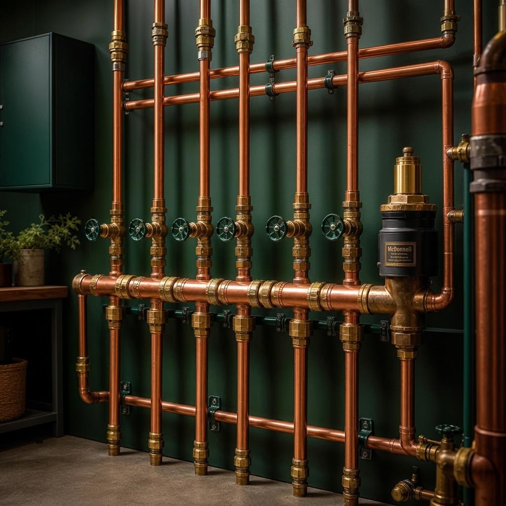 Professional plumbing manifold installation